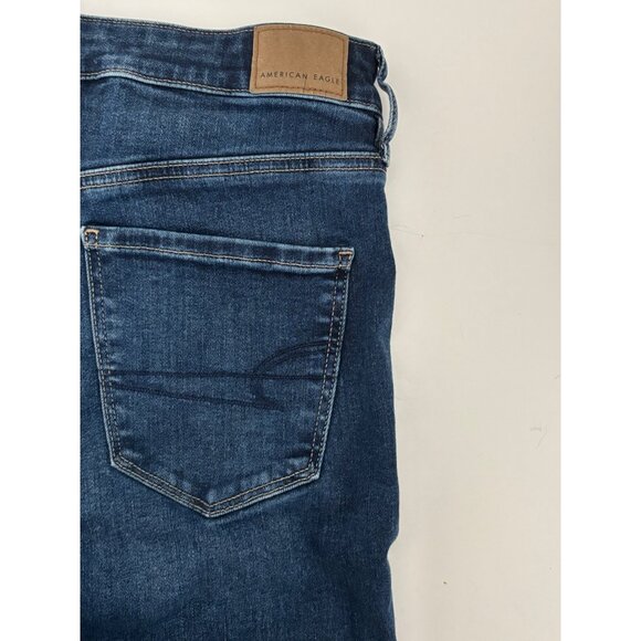 American Eagle Jean 8 High-Waisted Jegging Dark Wash Clean Girl Street Style - Picture 13 of 16